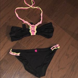 Super sexy Victoria’s secret black and neon bikini